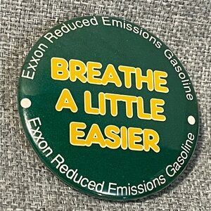Exxon Reduced Emissions Gasoline Button Pin 2.25 in.